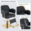 Elegant Barber Chair, Salon Chair For Hair Stylis, With Heavy Duty Hydraulic Pump Adjustable Barber Chair For Beauty Salon Spa Equipment - Golden / Black - Image 7
