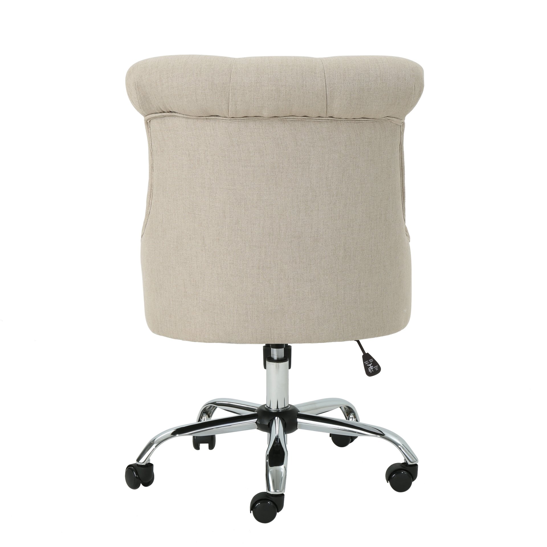 Fidelity - Upholstered Office Chair With Sloped Arms And Rolled Backrest - Wheat / Chrome - Image 7