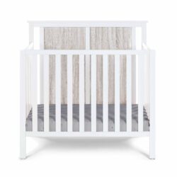 Connelly - Mini Crib With Mattress Pad - White, Rockport Gray