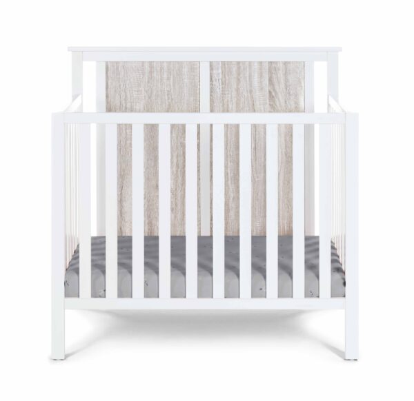 Connelly - Mini Crib With Mattress Pad - White, Rockport Gray