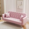 Convertible Double Folding Living Room Sofa Bed - Pink - Image 6