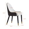 Modern Sponge-Filled Dining Chair, Solid Wood Metal Legs, Suitable For Restaurants, Living Rooms And Rooms- (Set of 2) - Dark Brown / White - Image 18