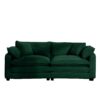 Modern Fabric Living Room Sofa With 4 Pillows Upholstered Large Deep Seating Loveseat Corduroy - Green - Image 5