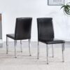 (Set of 2) Backrest Chairs With Metal Legs, They Are Ideally Suited For Minimalist And Contemporary Home Styles - Black / Silver - Image 4