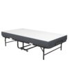 Twin Folding Bed With Memory Foam Mattress Portable Rollaway Bed Sturdy Metal Frame - Brushed Nickel - Image 16