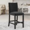 5-Piece Counter Height Dining Table Set With One Faux Marble Top Dining Table And Four Velvet Upholstered Chairs - Black - Image 11