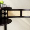 Boho Rattan Semi Circle End Table With Sliding Door, Elegant Wood Accent Table With Storage And Bottom Shelf - Black - Image 11