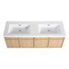 Original 60" Wall Mounted Bathroom Vanity With Double Resin Sink And Soft Closing Doors Plywood - Oak - Image 11