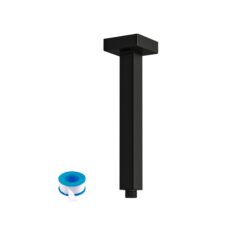 Premium 8" Ceiling Mounted Shower Arm With Flange In Stainless Steel - Matte Black