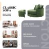 360° Swivel Accent Barrel Chair With Storage Ottoman & 4 Pillows, Modern Chenille Leisure Chair Round Accent For Living Room - Green - Image 7