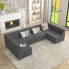 Modern Minimalist Style Corduroy Single Seat Sofa Comfy Sleeper Sofa For Living Room And Bedroom Space Efficient Design - Gray - Image 3