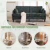 Modern Chenille 2 Seater Sofa With LED Light, USB Charging Port, And Storage Bag - Emerald - Image 5