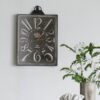 Large Vintage Rectangular Wall Clock With Numerals, Home Decor Accent Clock - White / Black - Image 5