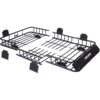 Rooftop Cargo Carrier Basket Universal Fit 64" Steel With Wind Fairing - Black - Image 7