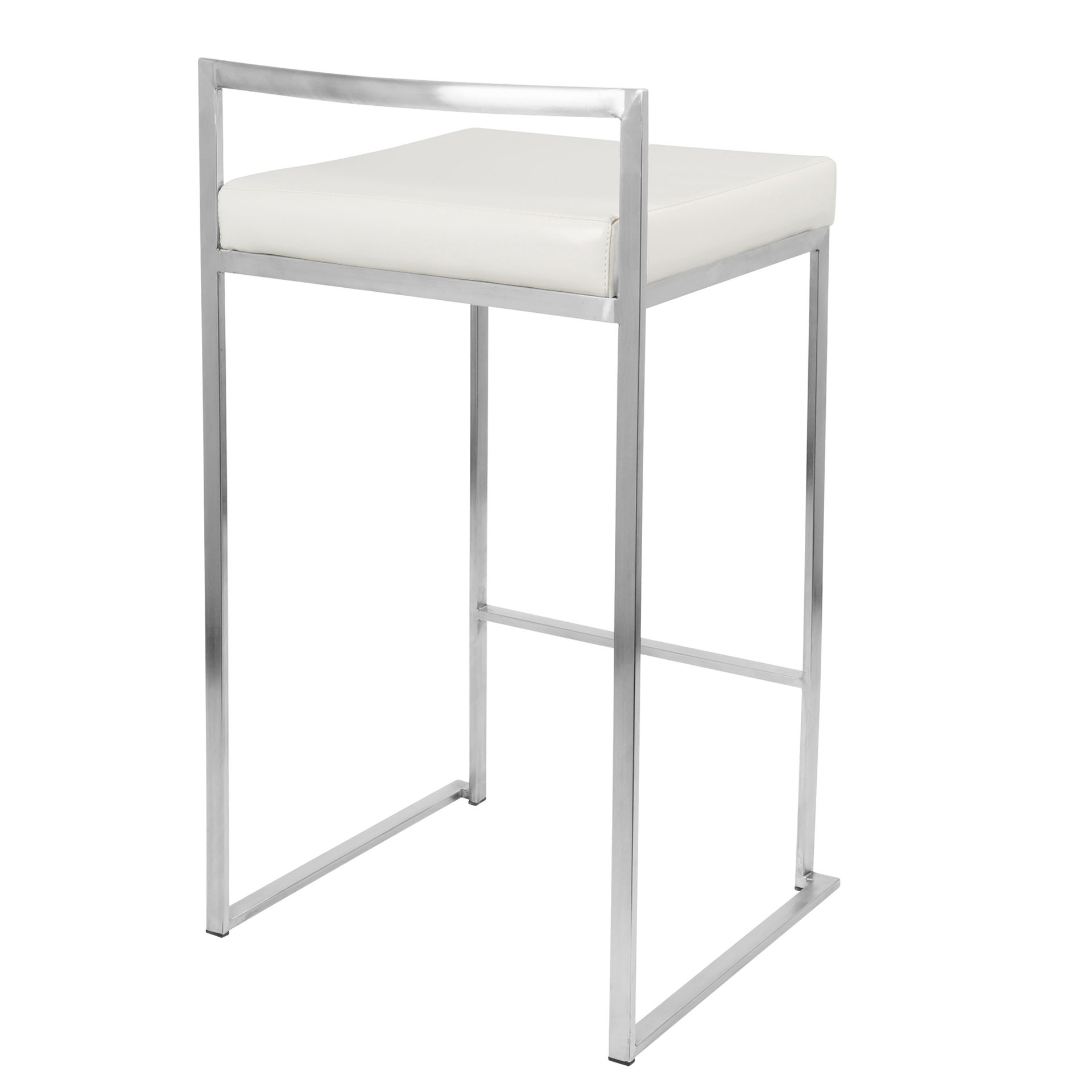Fuji - Contemporary, Stackable Counter Stool (Set of 3) - White - Image 4