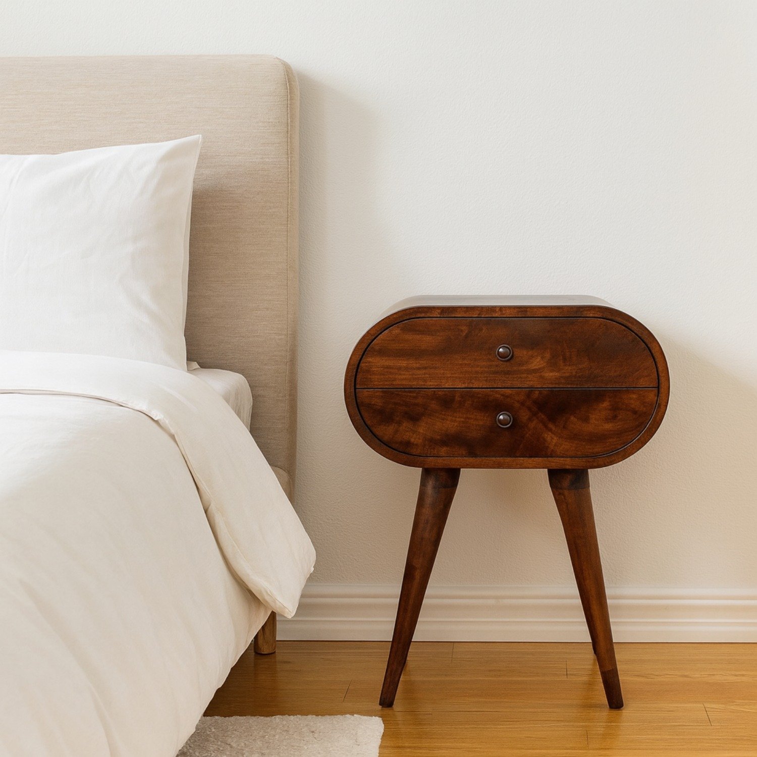 Circular Nightstand - Chestnut - Image 2