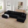 Modern Minimalist U - Shape Modular Sectional Sofa Sleeper - Black - Image 3