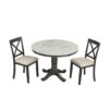 5 Pieces Dining Table And Chairs Set For 4 Persons, Kitchen Room Solid Wood Table With 4 Chairs - Gray - Image 18
