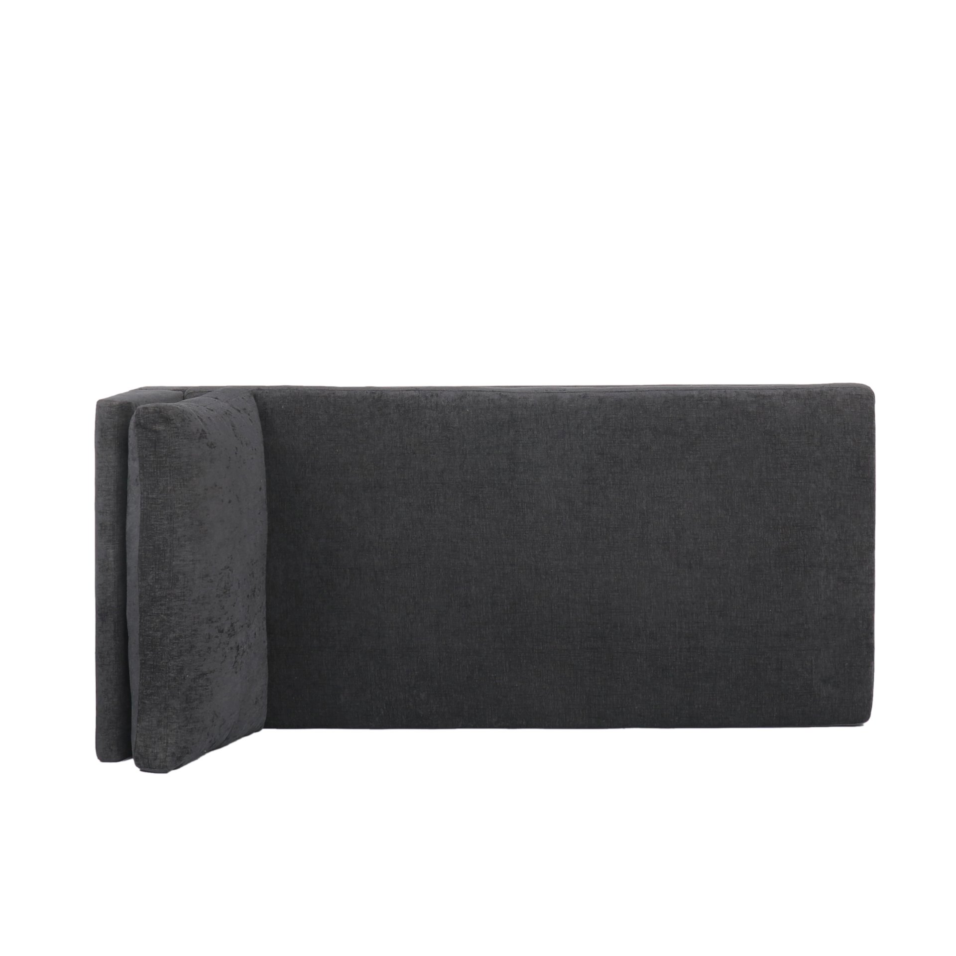 Fabric Upholstered Chaise Lounge With Iron Bracket Legs - Gray - Image 8