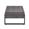 Rustic Wood Grain Coffee Table With Black Metal Legs Elegant Natural Wood Tones - Gray - Image 16