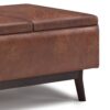Owen - Tray Top Small Coffee Table Storage Ottoman - Distressed Saddle Brown - Image 6