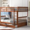 Full Over Full Bunk Bed With Ladders And 2 Storage Drawers - Walnut - Image 13