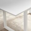 Square Extendable Dining Table With Metal Leg, Modern Space Saving Kitchen Table For Living Room - Antique White - Image 5