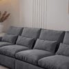 Modern Modular L Shaped Chenille Sofa Couch Reversible Ottoman With Storage Removable And Washable Cushions Sofa With USB Ports & Cup Holder For Living Room - Dark Gray - Image 7