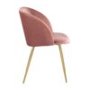 Fran - Pleated Waves Contemporary Chair (Set of 2) - Gold / Pleated Blush Waves - Image 3