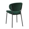 Boucle Dining Chairs, Modern Dining Room Chairs With Black Metal Legs, Armless Kitchen Chair For Dining Room, Living Room (Set of 4) - Dark Green - Image 8