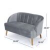 Modern Classic Shell Backed Loveseat - Gray - Image 3