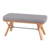 Folia - Mid-Century Modern Bench - Natural / Light Gray - Image 3