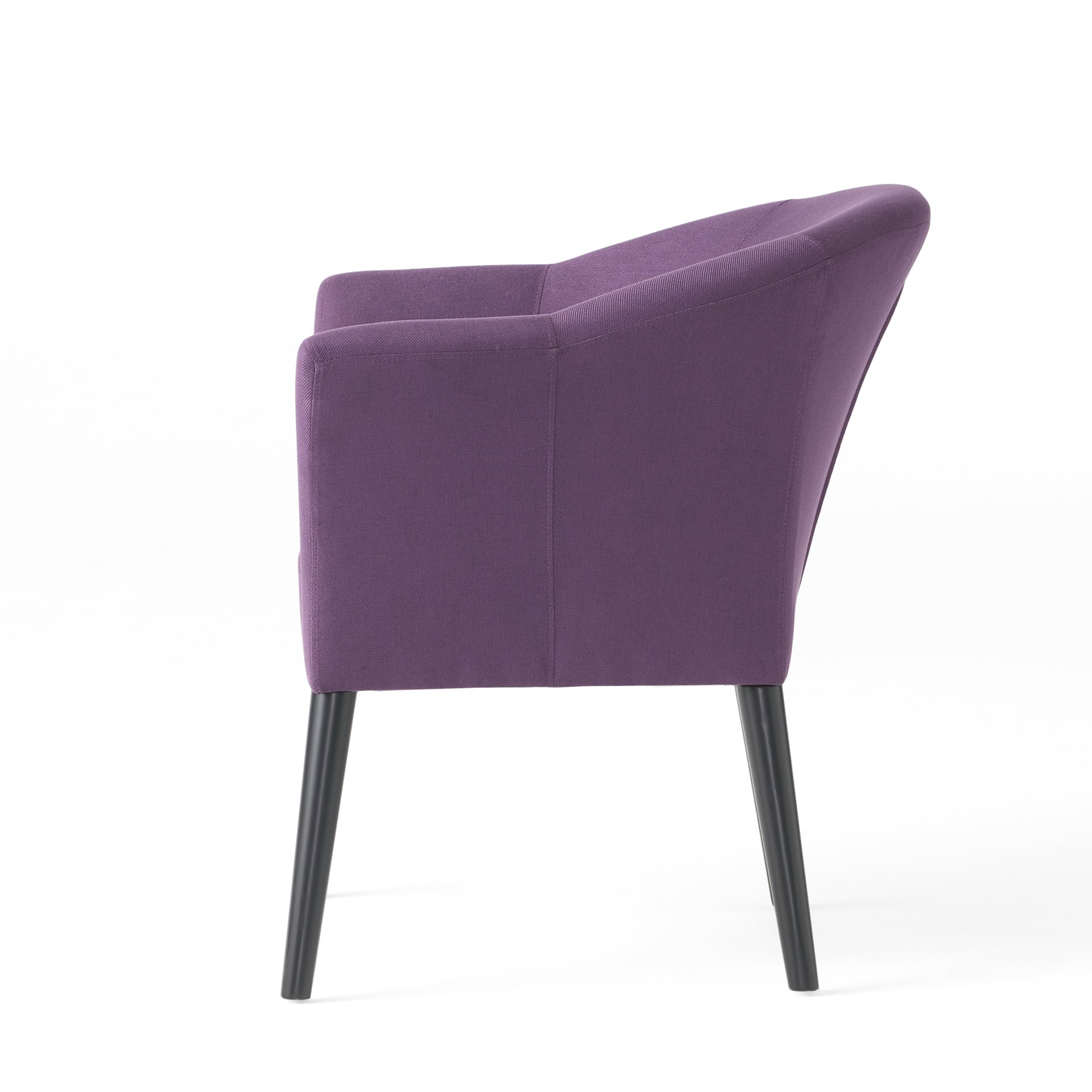 Fabric Arm Chair With Wooden Legs And Cushioned Seat - Plum - Image 8