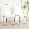 Modern Dining Chair (Set of 2) With Cloth Upholstery And Electroplated Metal Legs - White - Image 2