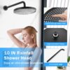Shower System Set With Control Valve And 10" Overhead Shower - Matte Black - Image 5