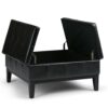 Dover - Square Coffee Table Storage Ottoman - Midnight Black - Image 2