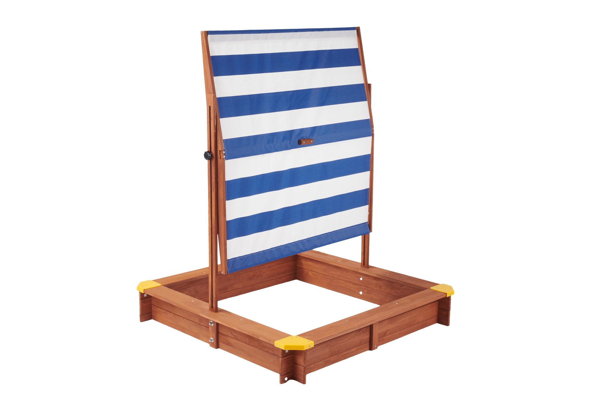 Kids Sandbox With Cover, Sand Box With Adjustable Canopy, Large Outdoor Cedar Sandpit For Backyard Play - Reddish Brown - Image 19