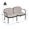 Luna - Outdoor Patio Loveseat With Frame And Cushions Weather Resistant Pp Material - Beige / Black - Image 3