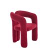Contemporary Upholstered Accent / Dining Chair (Set of 2) Teddy Velvet Fabric With Sturdy Steel Frame - Red - Image 20