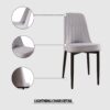 Modern (Set of 2) Dining Chairs With High Quality And Cushions Metal Legs - Gray - Image 16