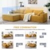 2 Pices Free Combination Minimalist Style Modular Sectional, Wrinkle Resistant Couch Set L Shaped Compressed Sofa For Living Room - Yellow - Image 21