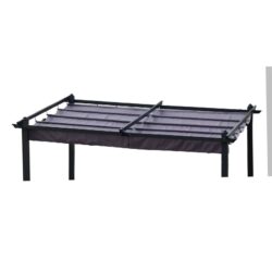 Replacement Canopy Top Fabric For 10X10 Ft Outdoor Patio Retractable Pergola Sunshelter Pergola Canopy - Gray