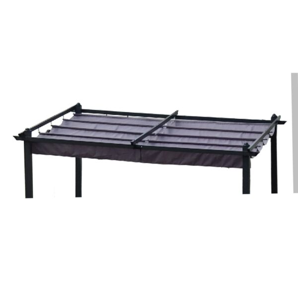 Replacement Canopy Top Fabric For 10X10 Ft Outdoor Patio Retractable Pergola Sunshelter Pergola Canopy - Gray