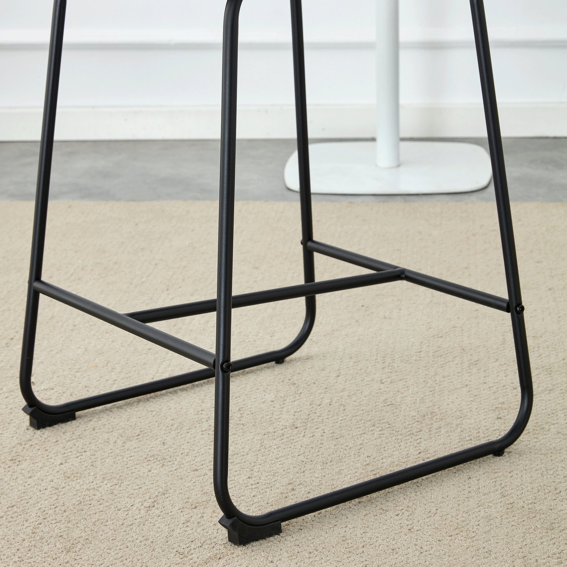 (Set of 2) Modern Minimalist Style Material Bar Stools, Suitable For Kitchen, Bar And Modern Home Design - Black - Image 13