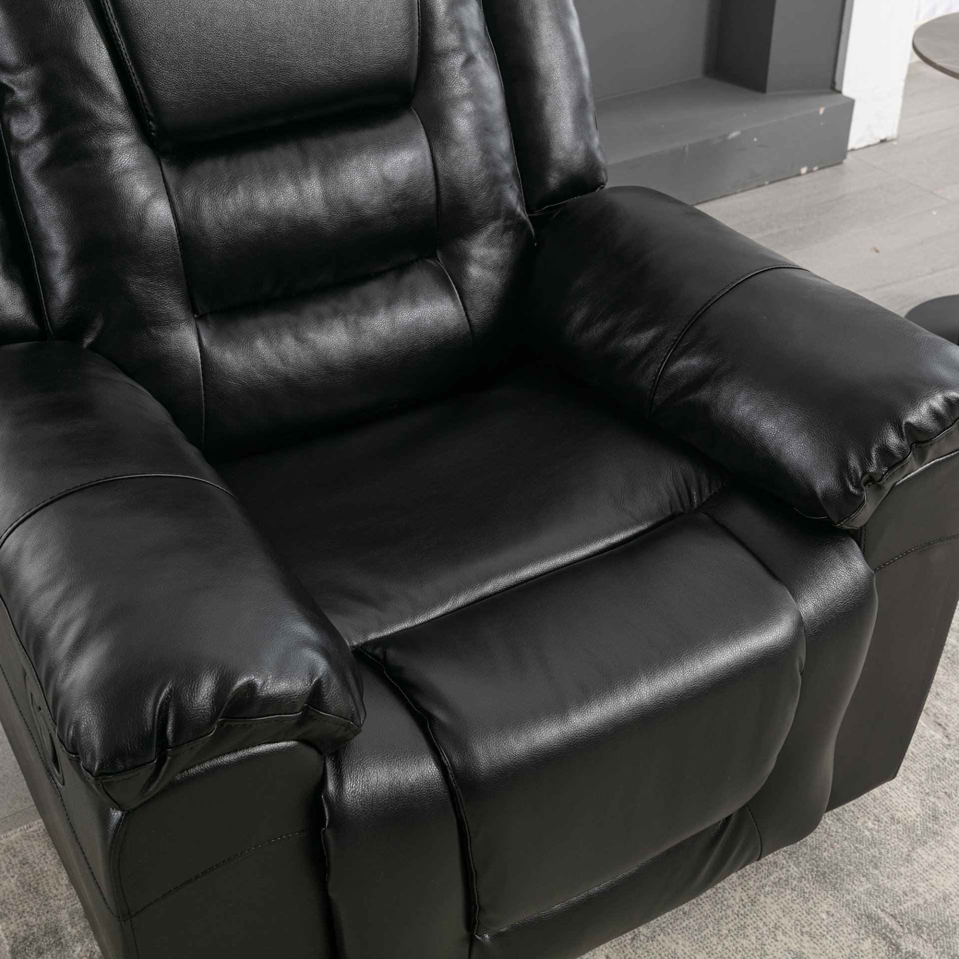 2 Seater Home Theater Recliner Manual Recliner Chair With A Storage Box And Two Cup Holders For Living Room - Black - Image 25