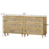 3 Drawers Rattan Storage Cabinet Rattan Drawer, For Bedroom, Living Room, Dining Room, Hallways (Set of 2) - Oak - Image 6
