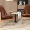 Accent Chair (Set of 2) Mid-Century Modern Armchair With Solid Wood Frame, Reading Leisure Chair With High Back For Living Room - Brown - Image 15