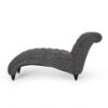 Chaise Lounge With Button Tufted Diamon Stitch - Charcoal - Image 5