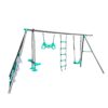 Interesting Four Function Swingset With Face To Face Metal Plastic Safe Swing Seat 550Lbs For Outdoor Playground For Age 3+ - Blackish Green - Image 5