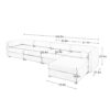 Modular Sectional Sofa With Storage, Cylindrical Support Chenille 4 Seat L Shaped Design - White - Image 3